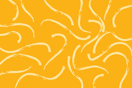 Abstract, background pattern made with curvy brush strokes in yellow color. Modern vector art.のイラスト素材