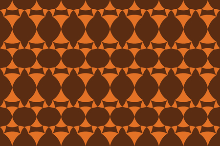 Seamless, abstract background pattern made with curvy organic shapes in yellow and brown colors. Decorative vector art.のイラスト素材