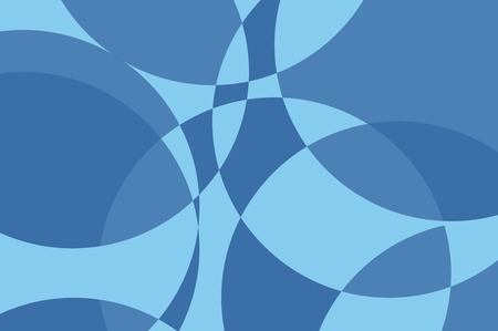 Abstract, background pattern made with circular geometric shapes. Modern vector art in tones of blue color.のイラスト素材