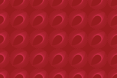 Seamless, abstract background pattern made with repeated eye shaped geometric forms. Decorative and modern vector art in pink and red colors.のイラスト素材