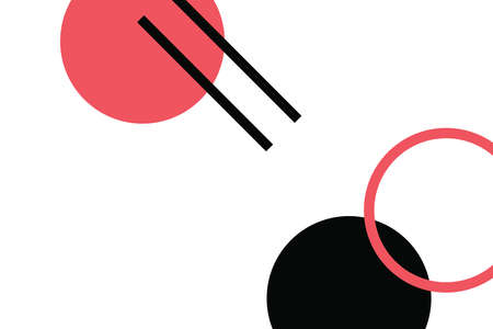 Abstract background made with simple geometric shapes. Modern, simple and playful vector art in red...