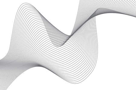 Abstract background made with repeated lines in wave abstraction. Simple, modern, creative geometric vector art.のイラスト素材