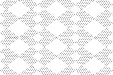 Seamless, abstract background pattern made with repeated lines forming chevron / rhombus shapes. Modern, dynamic and simple vector art.のイラスト素材