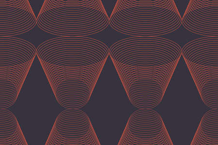 Seamless, abstract background pattern made with repeated lines forming bell shapes. Simple, modern,...