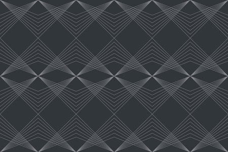 Seamless, abstract background pattern made with repeated lines forming rhombus shapes in technology and network concept. Modern, dynamic vector art grey color.のイラスト素材