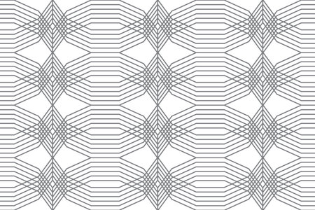Seamless, abstract background pattern made with repeated lines forming polygonal shapes (octagons). Modern, simple vector art.のイラスト素材