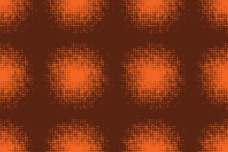 Seamless abstract background pattern made with halftone circles / dots. Modern, simple vector art in orange color.のイラスト素材