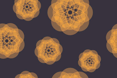 Seamless, abstract background pattern made with geometric circle shapes in flower abstraction....