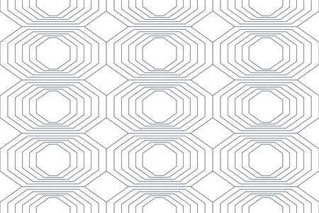 Seamless abstract background pattern made with repeated octagon shapes. Modern, dynamic vector art.のイラスト素材