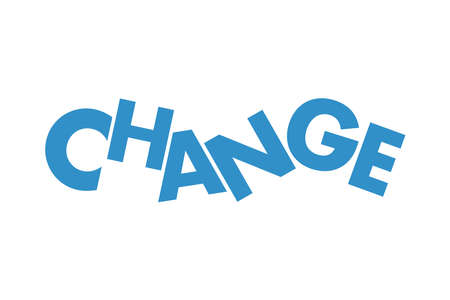 Modern, playful, simple graphic design of a word Change in motion, movement concept. Vibrant, urban,...