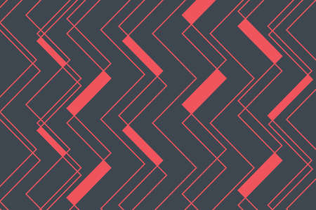 Modern, simple, abstract background pattern with lines and geometric shapes in motion, movement concept. Playful, vibrant graphic art in red and grey colors.のイラスト素材