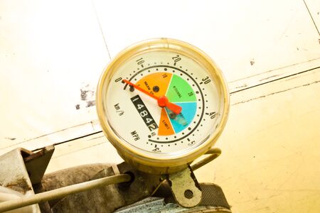 Speedometer On a bicycle for daily exercise.