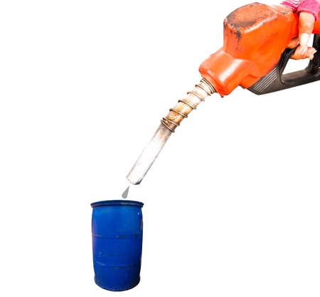 Nozzle  fuel pointing down on the tank to the fuel.の写真素材