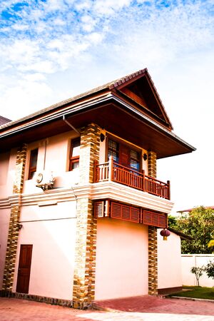 Two-story home for residents in urban areas of Asia.のeditorial素材