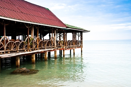 Restaurant jutting out into the sea. Located on Koh Chang in Thailandのeditorial素材