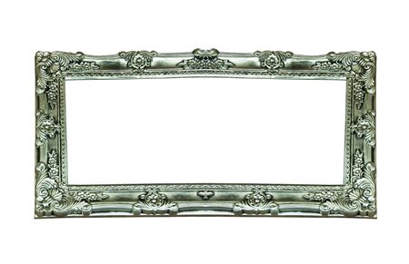 Empty  picture  frame isolated on white backgroundの写真素材