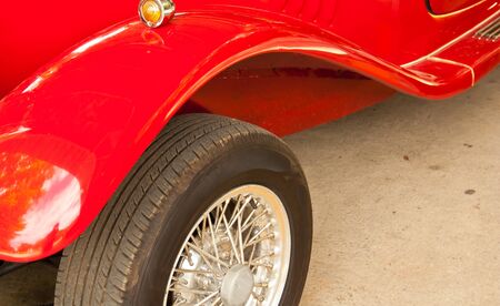 Side of the vintage cars  And visible in the front wheels の写真素材