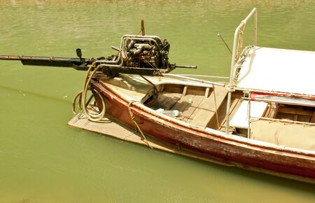 Local fishing boats  The engine in the stern 