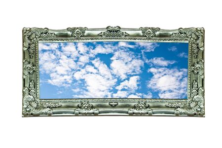 Picture frame the sky isolated on white background 