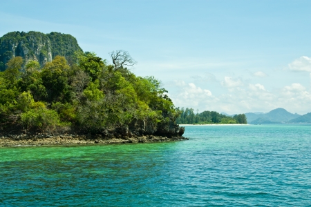 The mountain is a large rock in the sea  In southern Thailand の写真素材