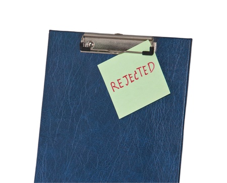 Message  rejected   in a note on the clip board の写真素材