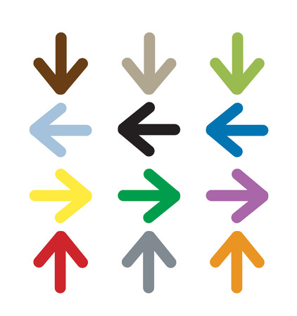 4 way muitl colored arrowsのイラスト素材