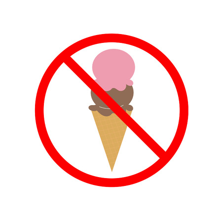 Ice cream pictogram prohibition signのイラスト素材