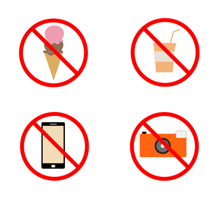 Stop Signs, No food or drinkのイラスト素材