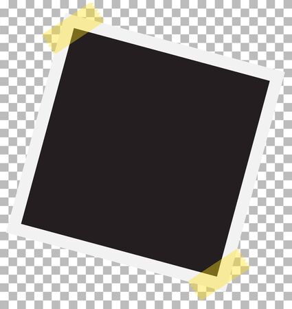 photo frame on sticky tape. Template photo design.のイラスト素材