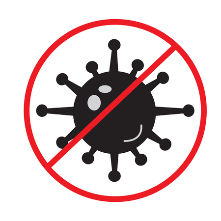 stop bacteria icon on white background. stop bacteria sign.のイラスト素材
