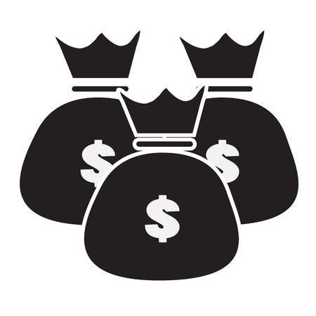 money bag icon trendy on white background. money bag sign.のイラスト素材