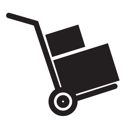 Handcart icon on white background. flat style design. handcart sign.のイラスト素材