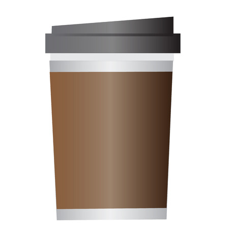 Disposable coffee cup on white background. disposable coffee cup sign. flat style design.のイラスト素材