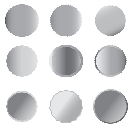 white and black banner on white background. gray price tags, labels, stickers and ribbons.のイラスト素材