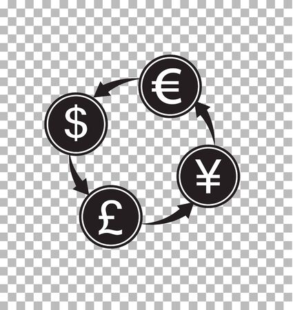 Money exchange transparent. money convert sign. flat style. money symbol.のイラスト素材