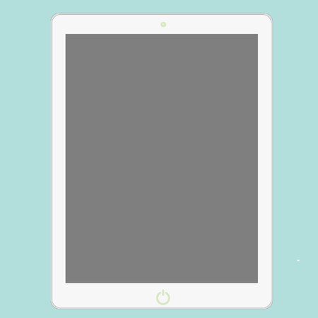 black and white tablet with blank screen isolated on white. Modern technologies.のイラスト素材