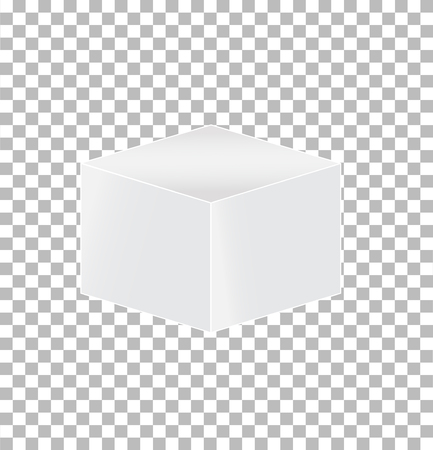 cube transparent icon on white background. cube transparent sign. flat style.のイラスト素材