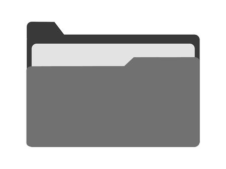 Folder icon on white background. folder sign. flat style. document in folder icon. file folder symbol.のイラスト素材