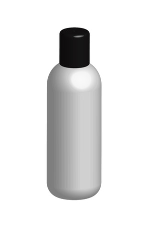 3d grey bottle on white background.のイラスト素材