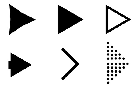 set black arrow icons on white background. black arrow sign. flat style. arrow icons symbol.のイラスト素材