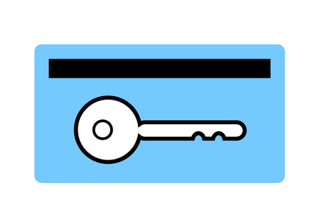 card key symbol. card key icon on white background. flat style. door card sign.のイラスト素材