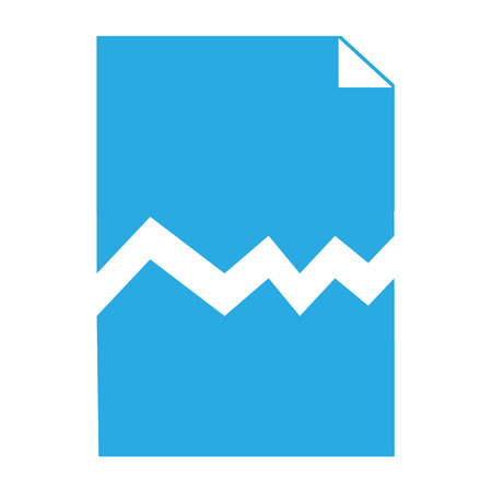 corrupted file sign. broken file icon on white bakcground. flat style. blue corrupt file symbol.のイラスト素材