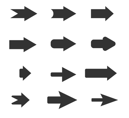 arrows sign in trendy flat style on white background. black arrows design for diagram, infographics, chart, presentation, app, UI. business concept.のイラスト素材