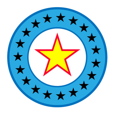 stars in circle icon on white background. stars in circle design for diagram, infographics, chart, presentation, app, UI. flat style. stars border frame symbol.のイラスト素材