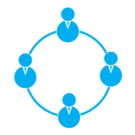 business teamwork icon on transparent background. business team sign. flat style. communication concept. business collaboration concept icon for your web site design, app, UI.のイラスト素材