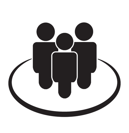 human resources icon on white background. flat style. office worker icon for your web site design, logo, app, UI. employess symbol. team sign. people symbol.のイラスト素材