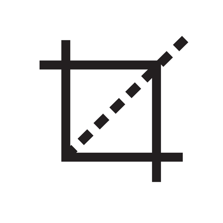 crop tool icon on white background. flat style. crop tool icon for your web site design, logo, app,...