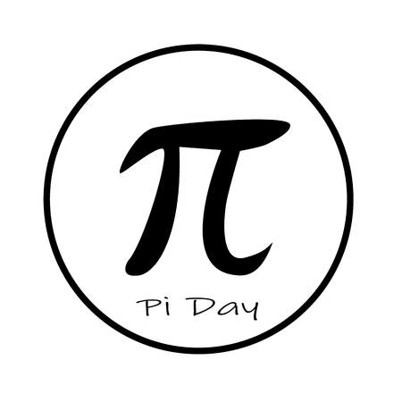 happy pi day icon on white background. flat style. pi day icon for your web site design, logo, app, UI. pi symbol. pi sign.のイラスト素材