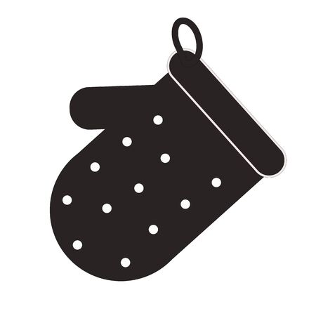 black oven glove icon on white background. flat style. oven glove icon for your web site design, app, UI. cooking glove symbol. kitchen potholder sign.のイラスト素材