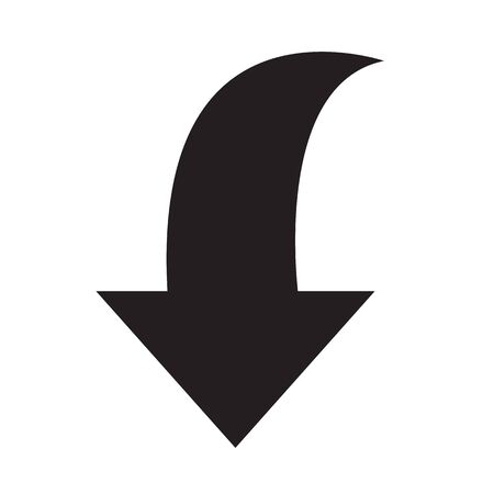 way direction arrow icon on white background. flat style. road direction icon for your web site design, app, UI. wind direction symbol. down arrow sign.のイラスト素材